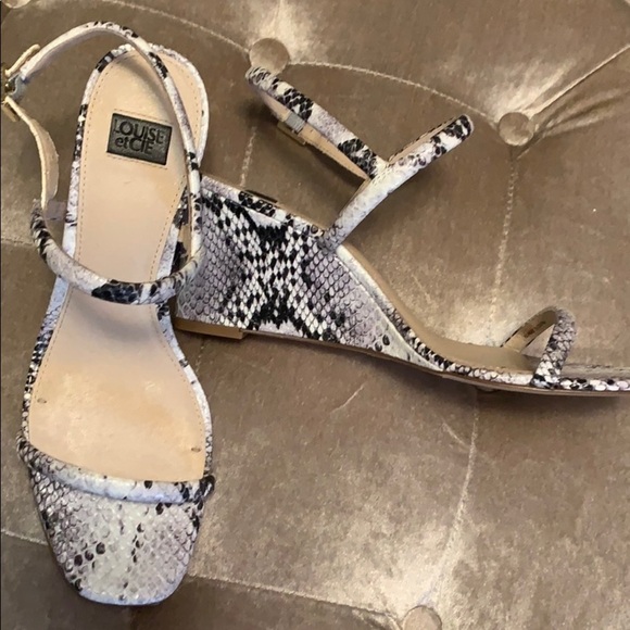 Louise etCie snakeskin print wedge sandals, sz 8.5 - Picture 1 of 8